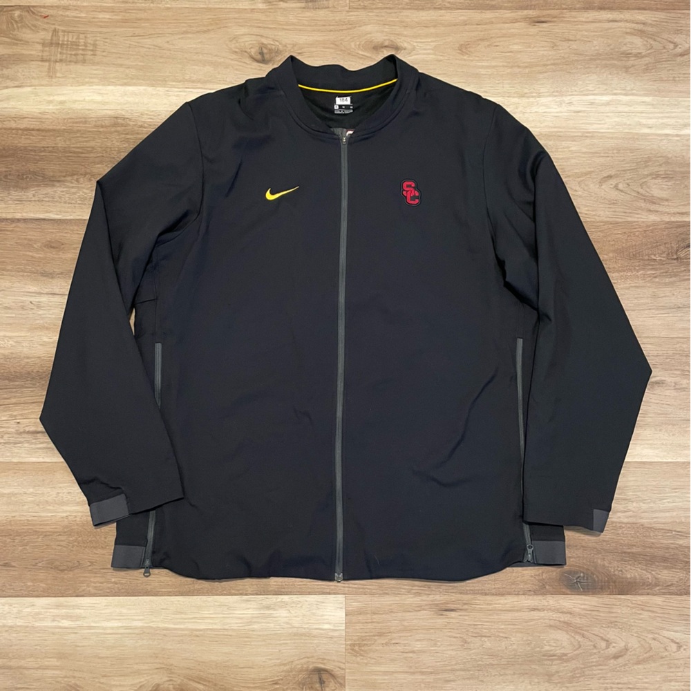 USC Trojans Nike Football Jacket Men XL Black Team Issued #84 Erik Krommenhoek